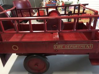 Large Antique 1930s Keystone,  Packard,  Fire Truck Toy Truck, 5