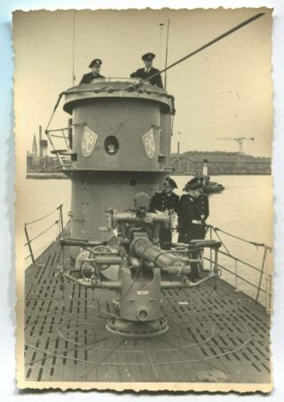 German Wwii Archive Photo: Kriegsmarine U - Boat Officers On Upper Deck