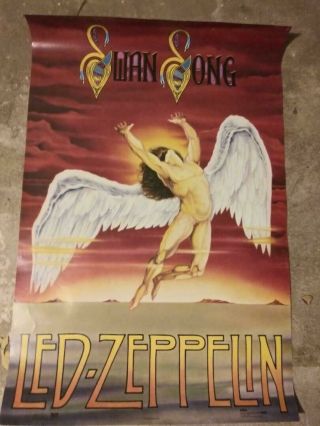 Vintage 1986 Led Zeppelin " Swan Song " Poster