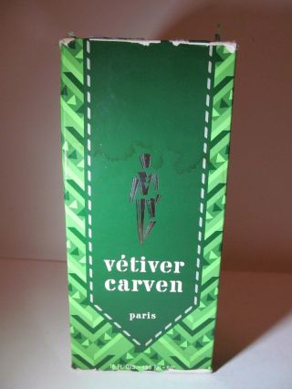 Rare Vintage VETIVER CARVEN eau de toilette Paris Large 16 fl oz Bottle & Box 5