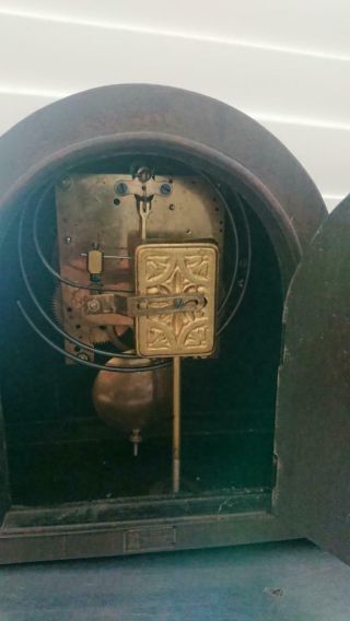 Vintage German Mantle Chime Clock - GUSTAV BECKER P14 Movement - wooden case 3