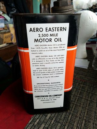 Aero Eastern Motor Oil Can 2 Gallon Rare Vintage Oil Can Air Plane Sign 2