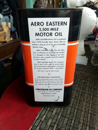 Aero Eastern Motor Oil Can 2 Gallon Rare Vintage Oil Can Air Plane Sign 4