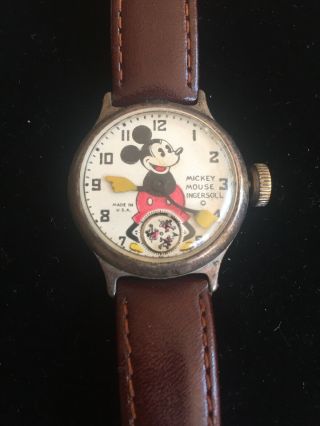 Vintage 1930s Mickey Mouse Ingersoll Wristwatch Watch
