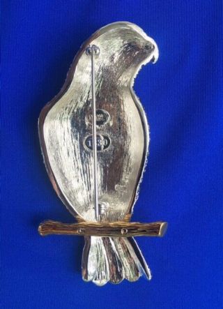LARGE AFRICAN GREY PARROT PIN BROOCH JOAN RIVERS LIMITED EDITION NR 3