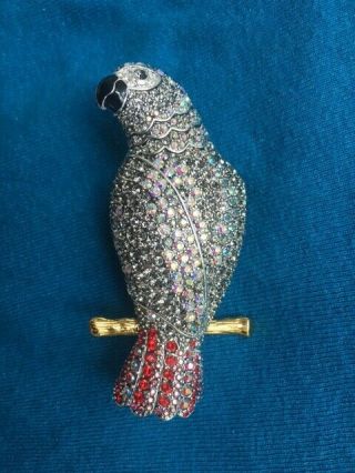 LARGE AFRICAN GREY PARROT PIN BROOCH JOAN RIVERS LIMITED EDITION NR 5