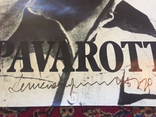 Vtg Luciano Pavarotti Autographed Poster Signed 1970’s - 80’s Authentic 2