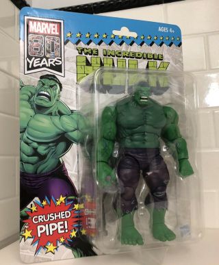 Sdcc 2019 Hasbro Exclusive Vintage Incredible Hulk Figure Marvel Legends 8.  5”