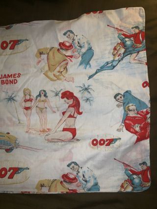 1965 James Bond 007 Old Vintage Pillow Case Thunderball Sean Connery Glidrose 7