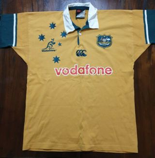 Vintage Canterbury Wallabies Australia Mens Rugby Union Jersey Size L (a8)