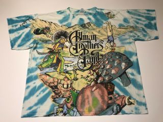 Vintage The Allman Brothers Band 1995 Tour Size Xl Psychedelic Tie Dye (c)