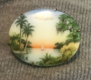 2 Olive Commons Vintage Florida Hand Painted Pins 2