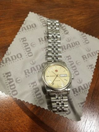Vintage Rado Voyager Automatic Swiss Made Mens Watch.  Day & Date Display 8