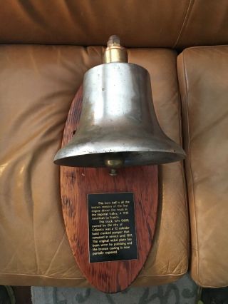 Rare American Lafrance Fire Truck Bell 1919 Stamped 15609 Estate N/res