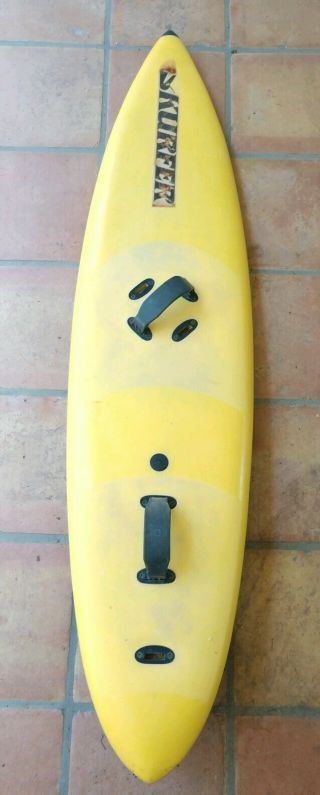Skurfer Vintage All Yellow Single Fin & Bindings 64 " X15 " The Wakeboard