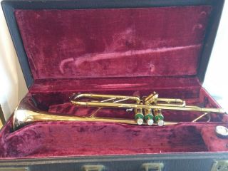 York Usn Trumpet W Case 1949 United States Navy Vintage Instrument Neat