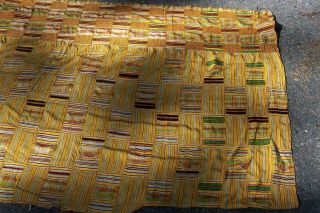 KENTE CLOTH - Fine Old / vintage African cotton / silk Gold color - 46 