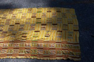 KENTE CLOTH - Fine Old / vintage African cotton / silk Gold color - 46 