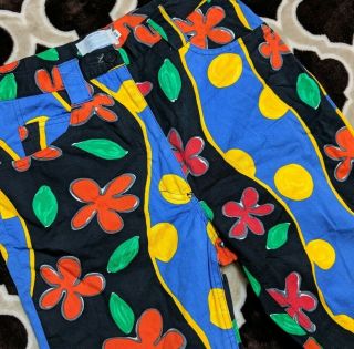 VTG 90s United Colors of Benetton Multicolor All - Over Floral Print Shorts 44 3