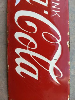 Vintage Soft DRINK Coca Cola Porcelain Enamel Soda Sign Board Collectible 7