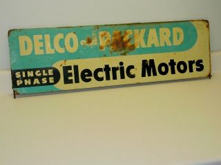 Vintage Delco And Packard Electric Motors Advertising Sign,  Display Rack Top