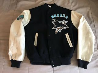 Vintage San Jose Sharks Chalkline Letterman Jacket