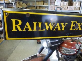 Large Vintage 1930 ' s Railway Express Agency Gas Oil 72 