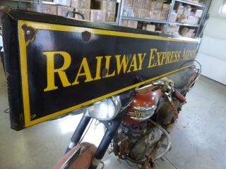 Large Vintage 1930 ' s Railway Express Agency Gas Oil 72 