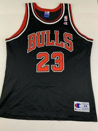Vintage Champion Michael Jordan Jersey Chicago Bulls Size 44 Black