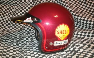 Vintage Shell Oils Racing Helmet Memorabilia Vgc Snell 68 Nascar.