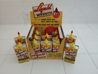Vintage Liquid Wrench Case Tin Oil Can.  Nos.  Handy Oiler 3 Oz.  12 Full Cans