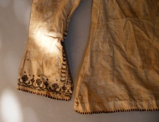 Antique Ottoman Islamic Metallic Silk Thread Embroidery Silver wires Shirt Scrip 4