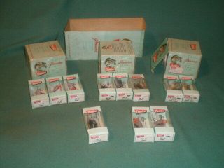 Eleven Vintage Heddon Sonic Fishing Lures Nos W/ Boxes Carton & Sleeve
