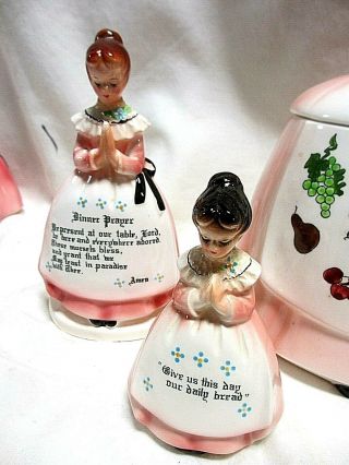 Vintage Pink Prayer Lady Group Enesco 10 Pc Cookie Tea Cream, 5