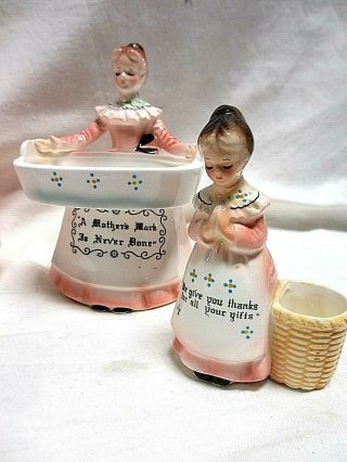 Vintage Pink Prayer Lady Group Enesco 10 Pc Cookie Tea Cream, 6