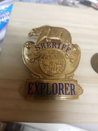 County of Los Angeles California sheriff Explorer Hat badge rare 2