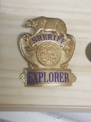 County of Los Angeles California sheriff Explorer Hat badge rare 3
