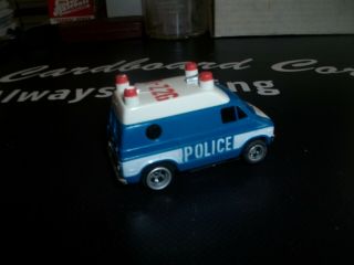 Vintage Aurora AFX Blue Dodge Police Van Slot Car 1 - Z26 2