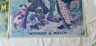 2 Antique BULL DURHAM Tobacco Color Posters Black Americana Advertising 4