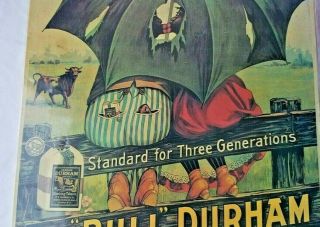2 Antique BULL DURHAM Tobacco Color Posters Black Americana Advertising 6