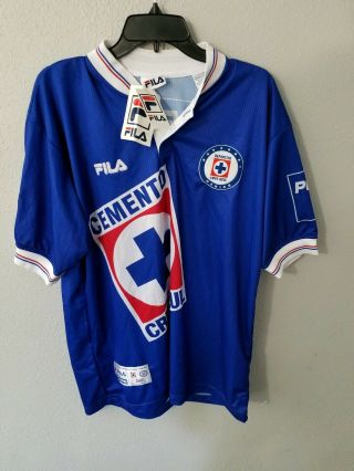 Vintage Fila Cemento Cruz Azul Soccer Jersey Large With Tags