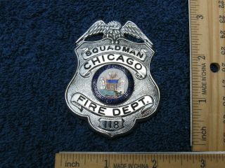 Vintage Chicago Fire Department Squadman Civil Defense Epds Breast Badge