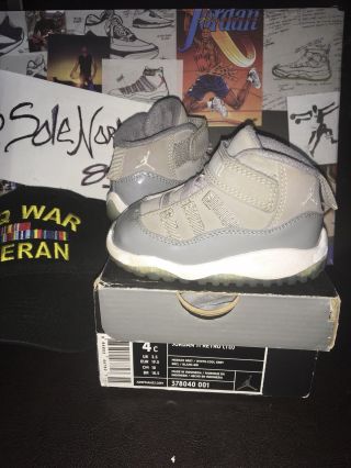 Nike Air Jordan Cool Grey Xi 4c Toddler Vtg Baby 11s Rare Mid