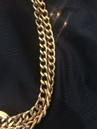 CHANEL Gold CC Logos Charm Vintage Chain Necklace Choked 4