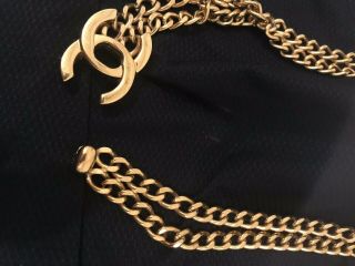 CHANEL Gold CC Logos Charm Vintage Chain Necklace Choked 6