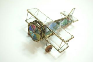 Vintage Stained Glass Airplane Kaleidoscope By La Jolla California 10 " Long