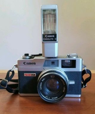 Vintage Canon Canonet Ql17 Glll Rangefinder 35mm Camera With Flash & Hoya Filter
