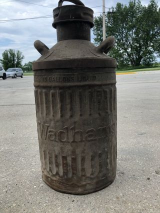 Wadhams Oil Company 10 Gallon Vintage Oil Can