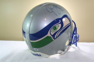 Vtg SEATTLE SEAHAWKS Game Team Issued signed Riddell Football Helmet Jim Zorn 5