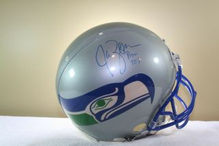 Vtg SEATTLE SEAHAWKS Game Team Issued signed Riddell Football Helmet Jim Zorn 6